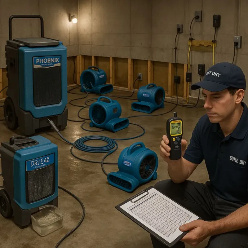 Structural Drying and Dehumidification process in West Point, UT